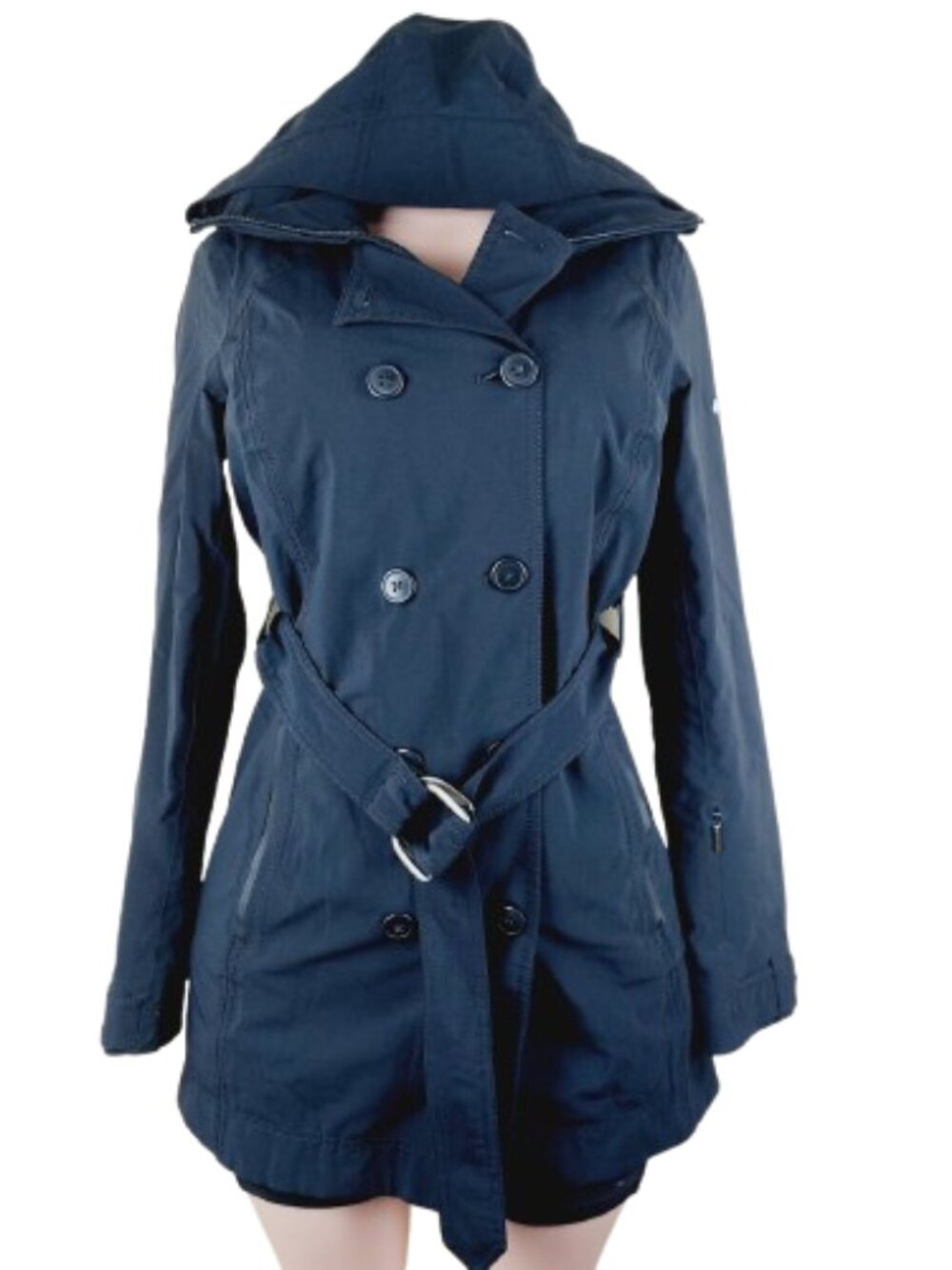Columbia Women’s Black Omni-Heat Zenith Vista Hooded Belted Trench Coat Size S